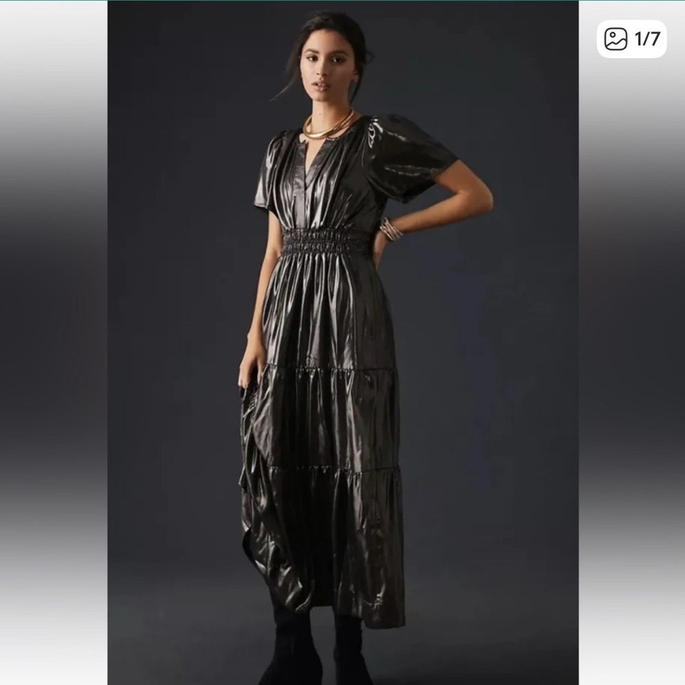 Anthropologie The Somerset Maxi Dress: Shine Edition NWT XS